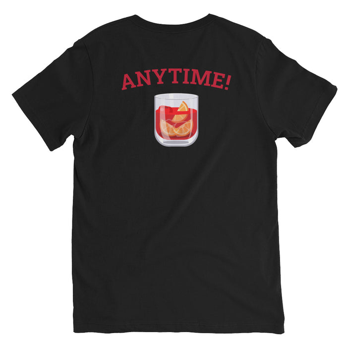 Negroni Time? Anytime! Unisex Short Sleeve V-Neck T-Shirt