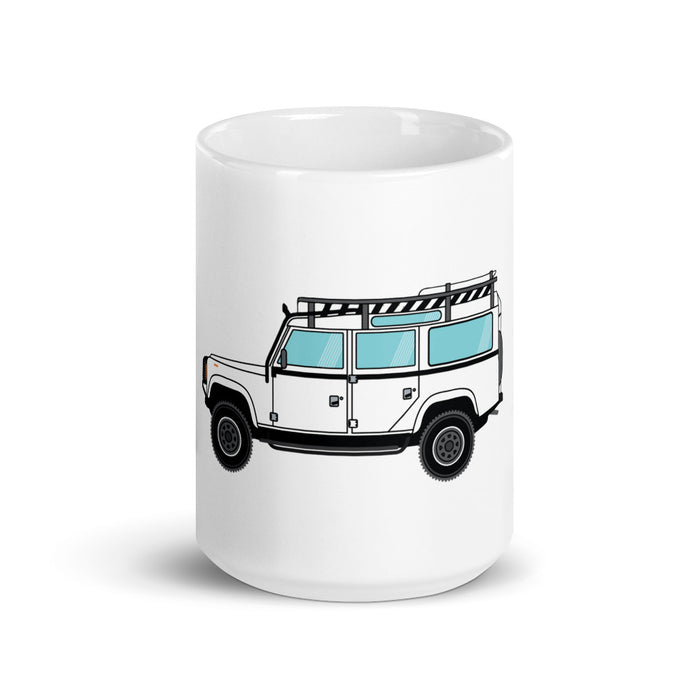 Land Rover White glossy mug